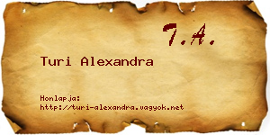 Turi Alexandra névjegykártya